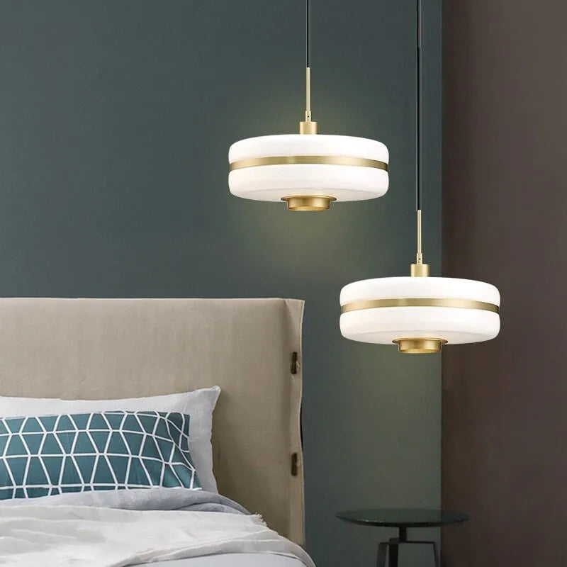 Nordic Glass And Metal Pendant Lamp By Nyra With Warm LED Glow | Snurv