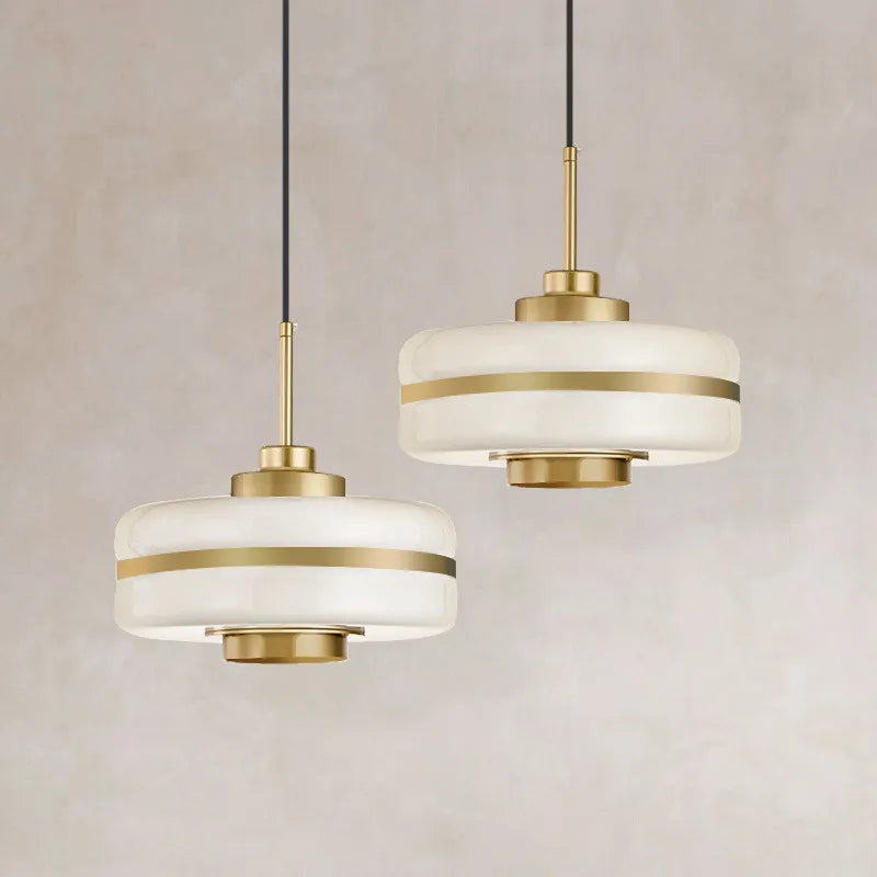 Nordic Glass And Metal Pendant Lamp By Nyra With Warm LED Glow | Snurv