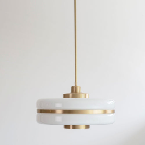 Nordic Glass And Metal Pendant Lamp By Nyra With Warm LED Glow | Snurv
