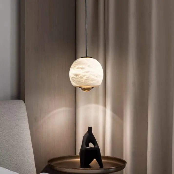 Solara Marble and Alabaster Luster Lamp in Scandinavian Style | Snurv