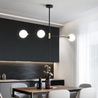 Novaelle Nordic Glass Ball Lampshade Ceiling Light In Polished Chrome | Snurv