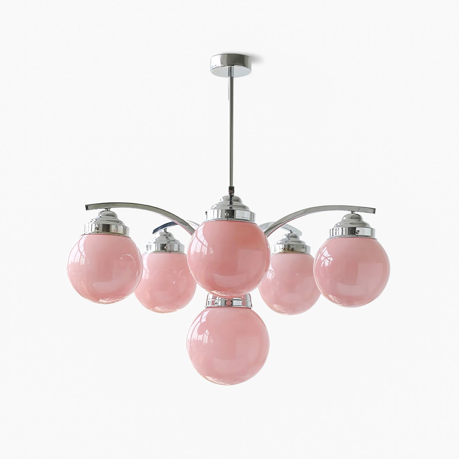 Asteria Pink and White Round Chandelier for Elegant Ambience | Snurv