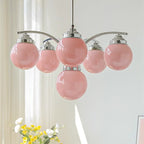 Asteria Pink and White Round Chandelier for Elegant Ambience | Snurv