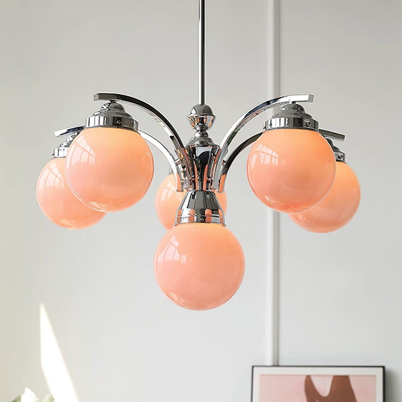 Asteria Pink and White Round Chandelier for Elegant Ambience | Snurv