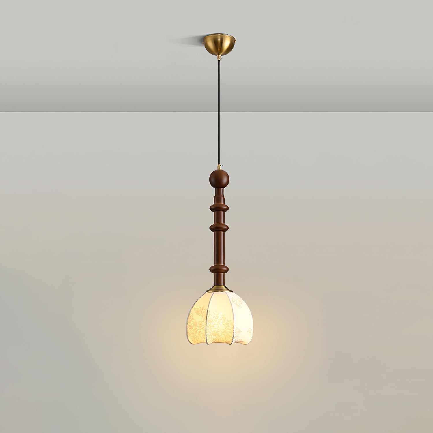VeroLume Italian Style Pendant Lamp With Warm Glass Shade | Snurv