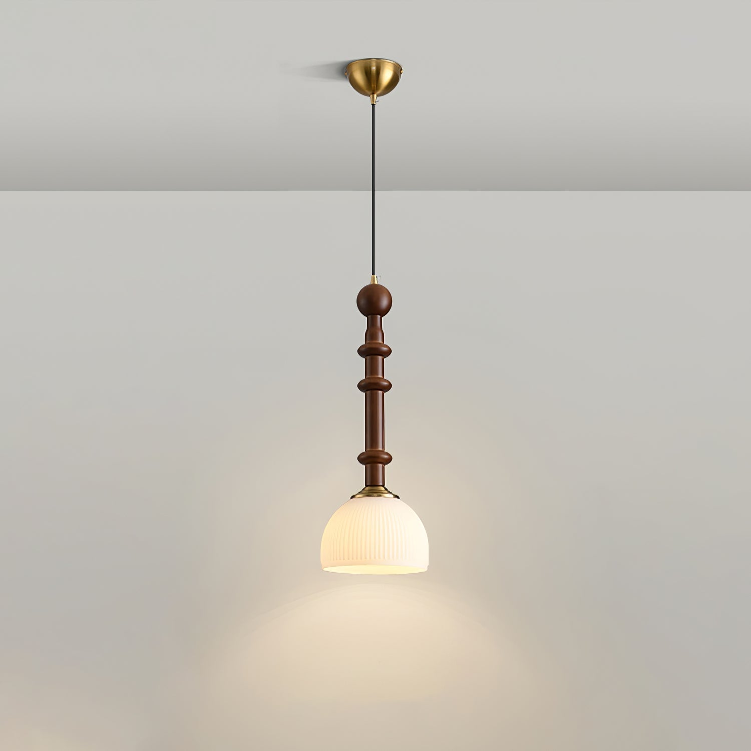 VeroLume Italian Style Pendant Lamp With Warm Glass Shade | Snurv