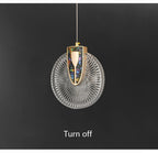 Solara Crystal Round Gold LED Pendant Light Ceiling Fixture | Snurv