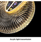 Solara Crystal Round Gold LED Pendant Light Ceiling Fixture | Snurv