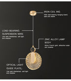 Solara Crystal Round Gold LED Pendant Light Ceiling Fixture | Snurv