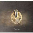 Solara Crystal Round Gold LED Pendant Light Ceiling Fixture | Snurv
