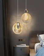 Solara Crystal Round Gold LED Pendant Light Ceiling Fixture | Snurv