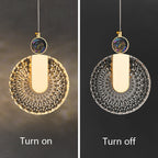 Solara Crystal Round Gold LED Pendant Light Ceiling Fixture | Snurv