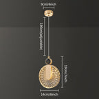 Solara Crystal Round Gold LED Pendant Light Ceiling Fixture | Snurv