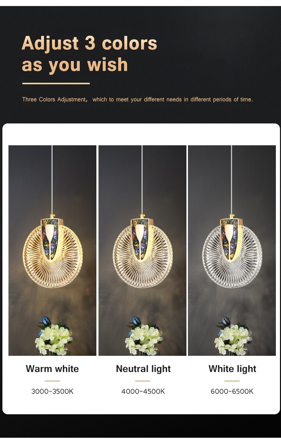 Solara Crystal Round Gold LED Pendant Light Ceiling Fixture | Snurv