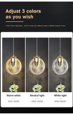Solara Crystal Round Gold LED Pendant Light Ceiling Fixture | Snurv