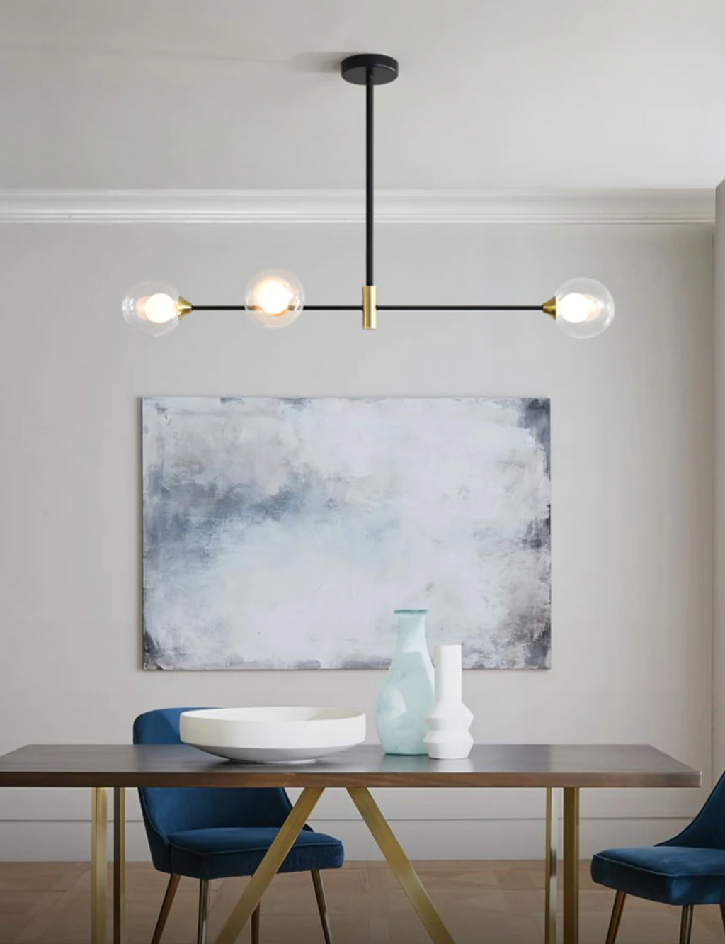 Novaelle Nordic Glass Ball Lampshade Ceiling Light In Polished Chrome | Snurv