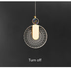 Solara Crystal Round Gold LED Pendant Light Ceiling Fixture | Snurv