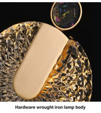 Solara Crystal Round Gold LED Pendant Light Ceiling Fixture | Snurv