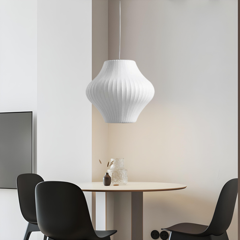 Lyra Silk and Steel Bubble Pendant Lamp for Modern Interiors | Snurv