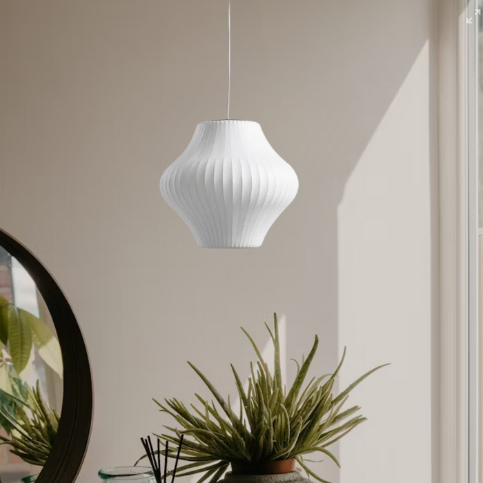 Lyra Silk and Steel Bubble Pendant Lamp for Modern Interiors | Snurv