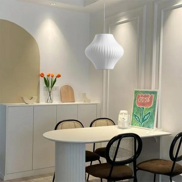 Lyra Silk and Steel Bubble Pendant Lamp for Modern Interiors | Snurv