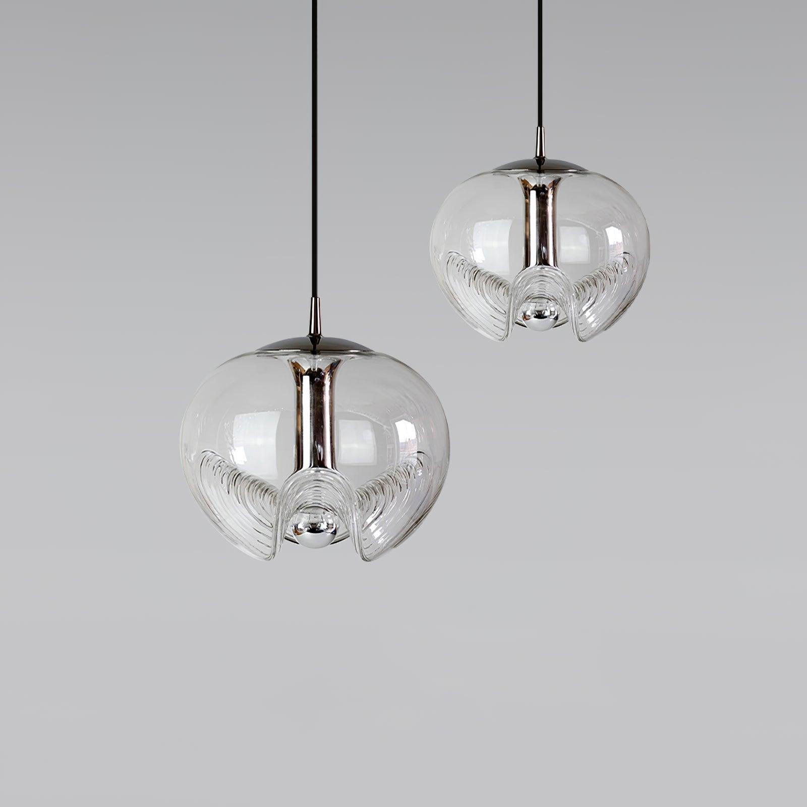 NyraWave Waveform Pendant Light in Iron and Glass Design | Snurv