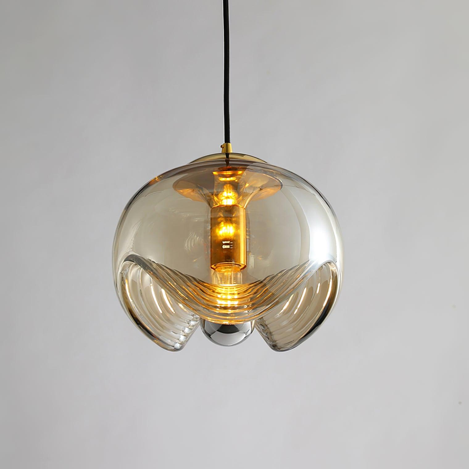 NyraWave Waveform Pendant Light in Iron and Glass Design | Snurv