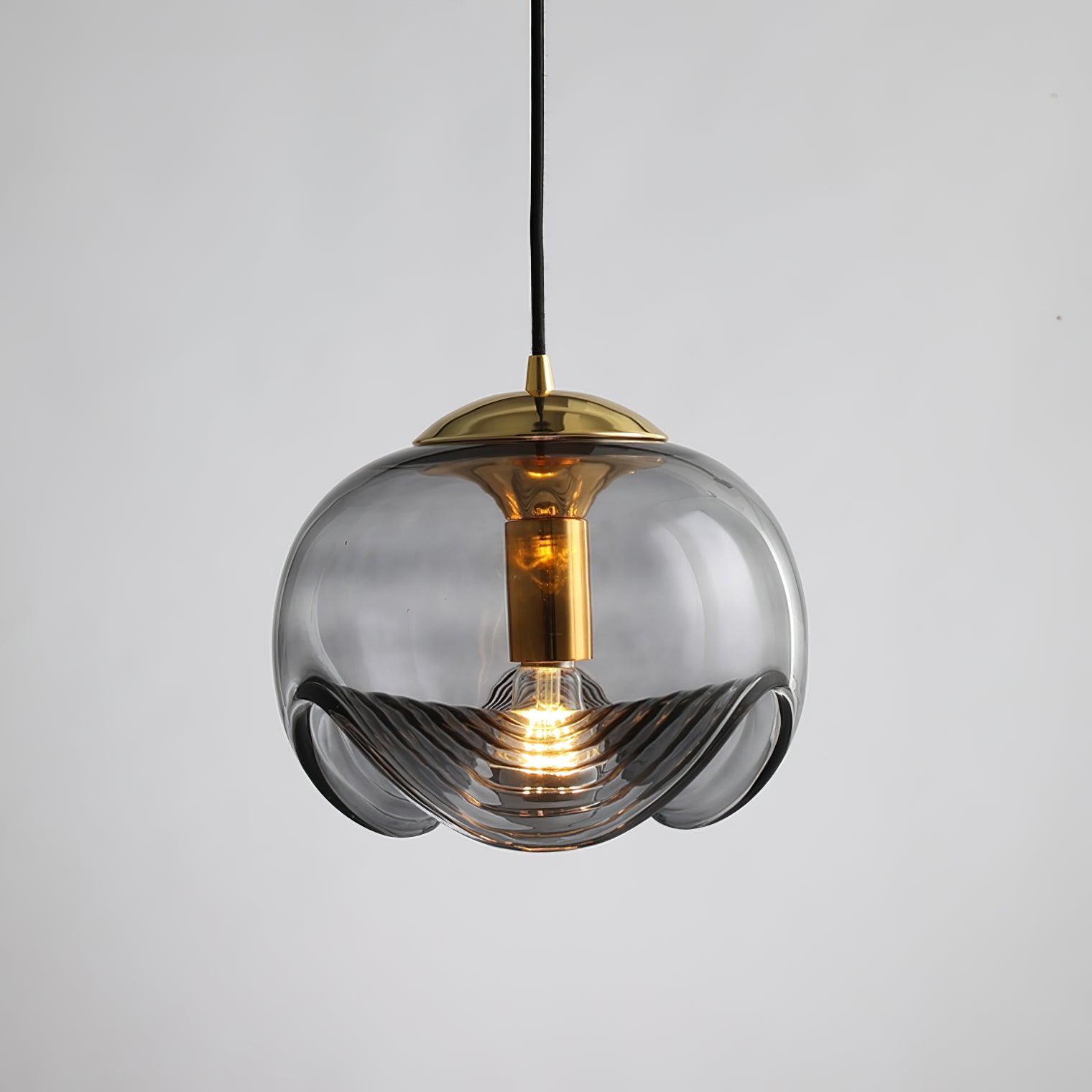 NyraWave Waveform Pendant Light in Iron and Glass Design | Snurv