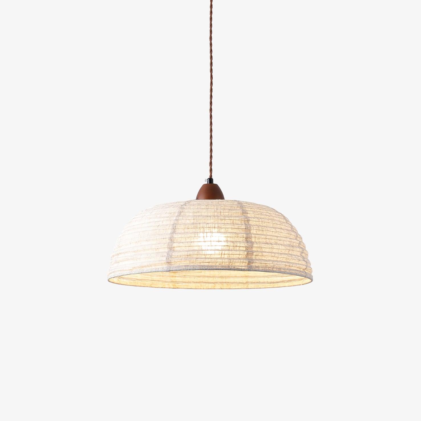 SylvaLume Wood Pendant Lamp With Fabric Accent And Warm Glow | Snurv