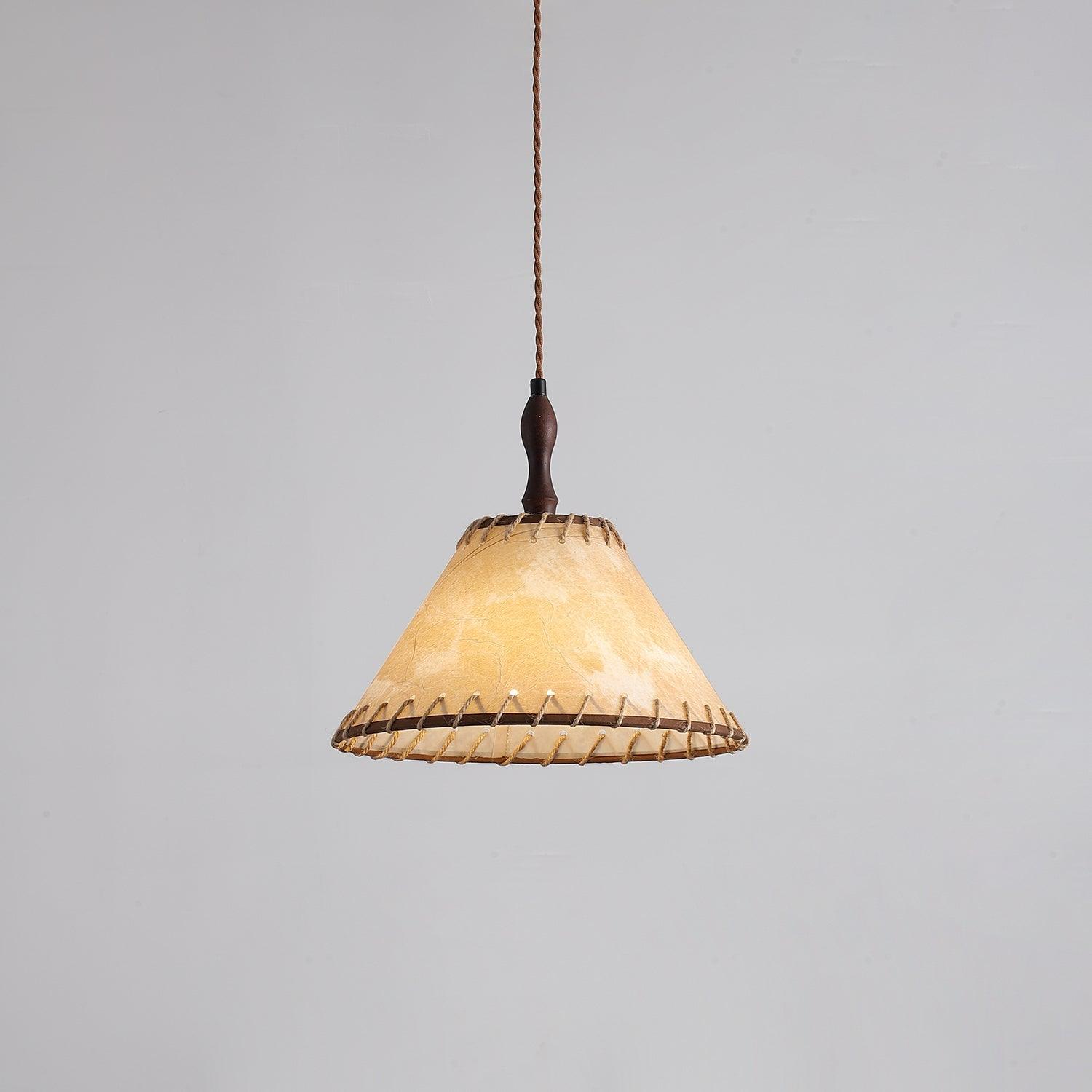 SylvaLume Wood Pendant Lamp With Fabric Accent And Warm Glow | Snurv