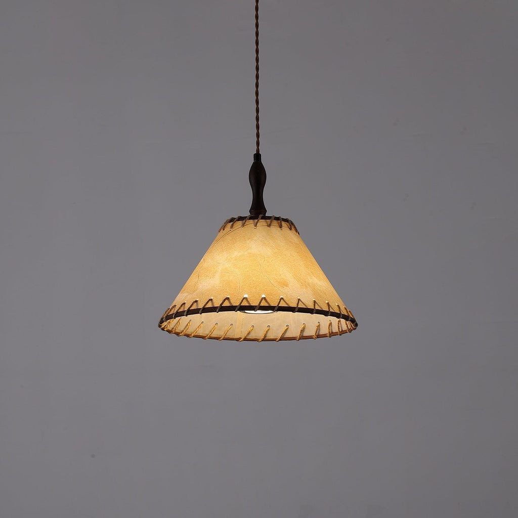 SylvaLume Wood Pendant Lamp With Fabric Accent And Warm Glow | Snurv