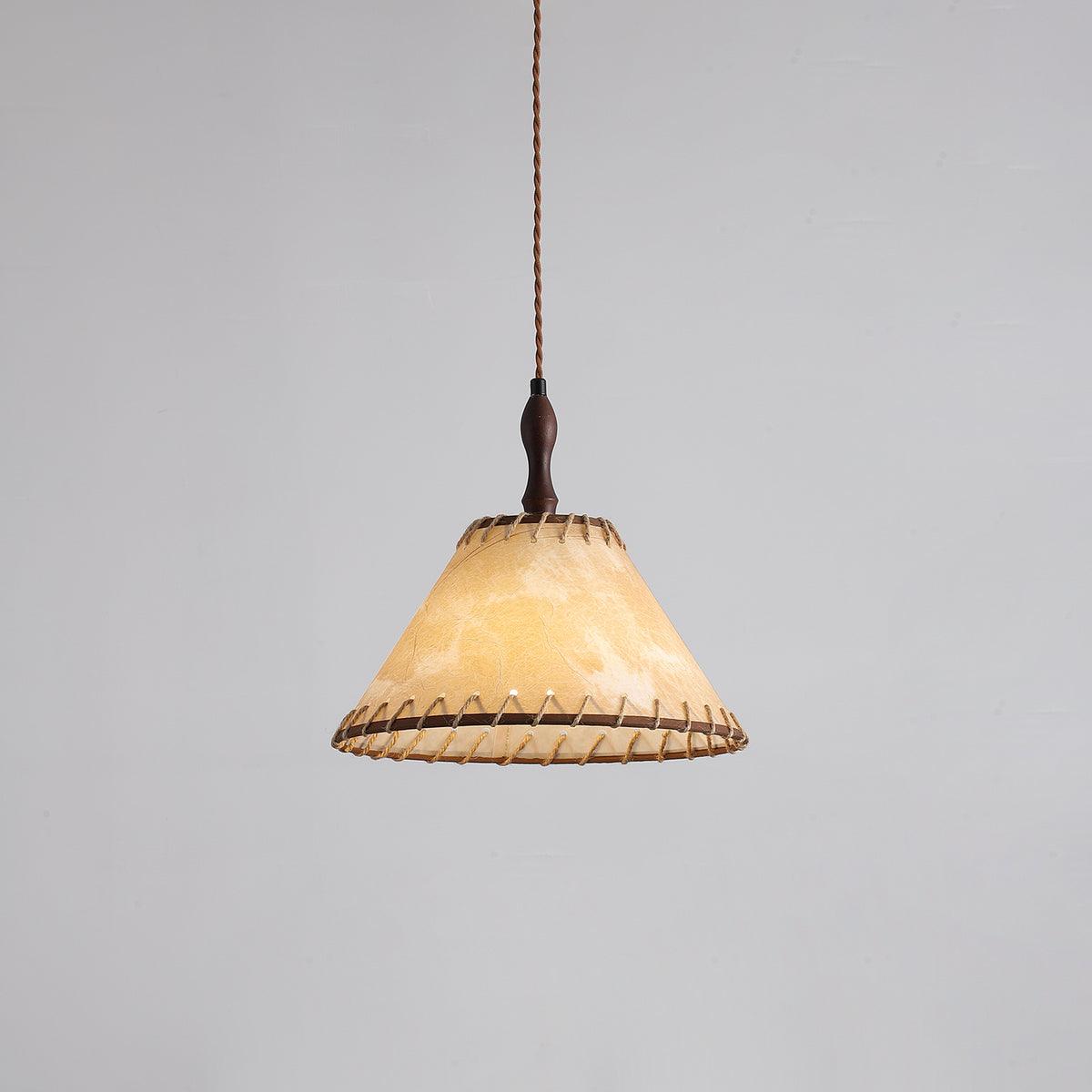 SylvaLume Wood Pendant Lamp With Fabric Accent And Warm Glow | Snurv