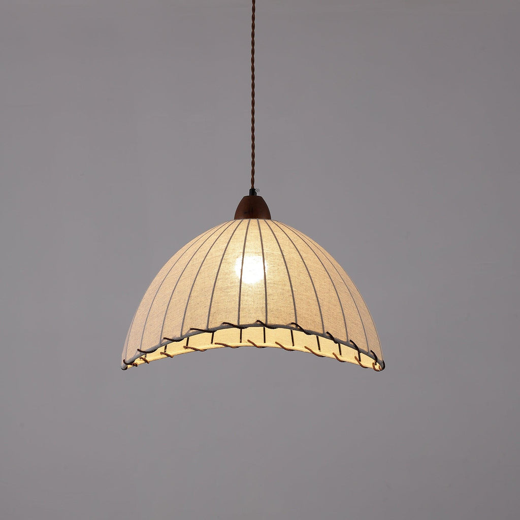 SylvaLume Wood Pendant Lamp With Fabric Accent And Warm Glow | Snurv