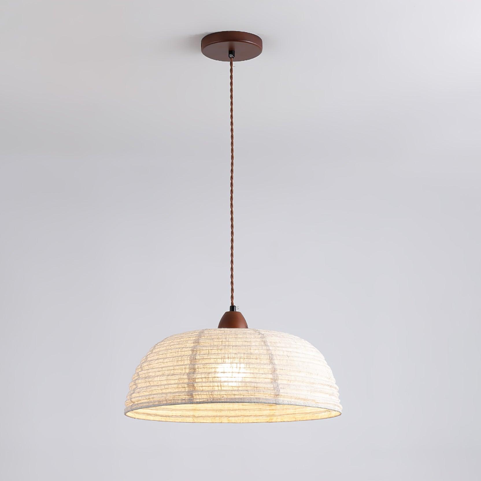 SylvaLume Wood Pendant Lamp With Fabric Accent And Warm Glow | Snurv