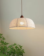 SylvaLume Wood Pendant Lamp With Fabric Accent And Warm Glow | Snurv