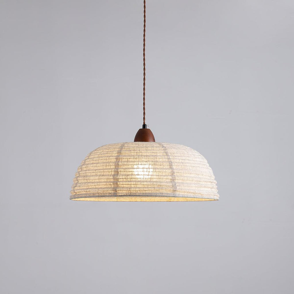 SylvaLume Wood Pendant Lamp With Fabric Accent And Warm Glow | Snurv