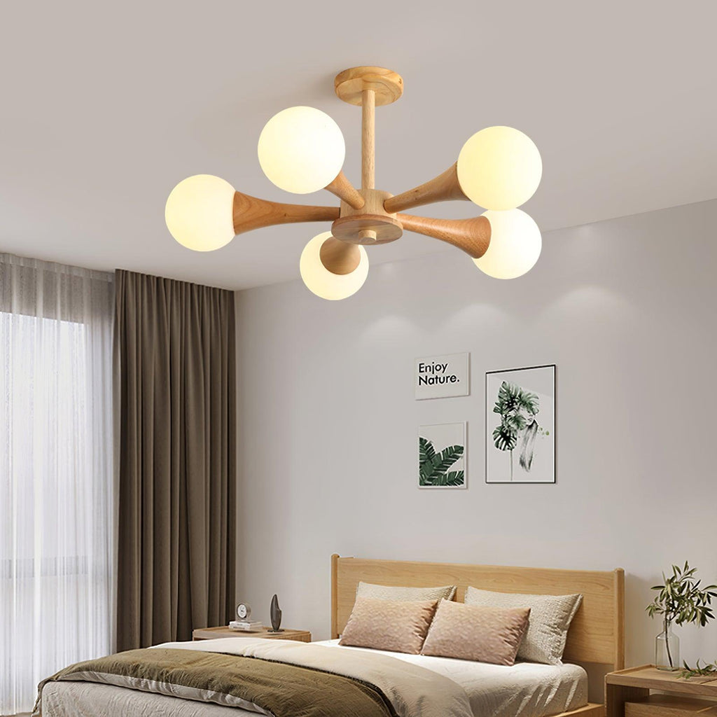 Kairo Wood Pendant Light Elegant Wooden Ceiling Fixture | Snurv