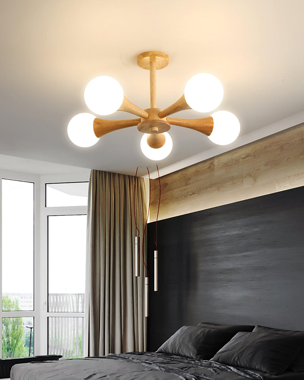 Kairo Wood Pendant Light Elegant Wooden Ceiling Fixture | Snurv