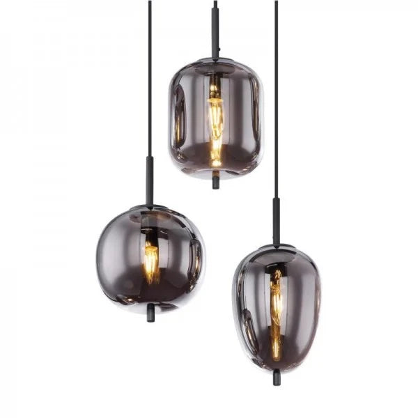NoirLumen Pendant Lamp With Multiple Styles And Smoked Glass Bowls | Snurv