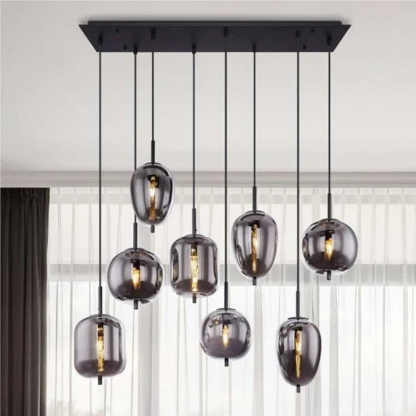 NoirLumen Pendant Lamp With Multiple Styles And Smoked Glass Bowls | Snurv