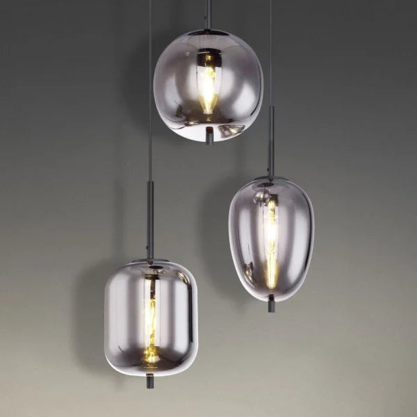 NoirLumen Pendant Lamp With Multiple Styles And Smoked Glass Bowls | Snurv