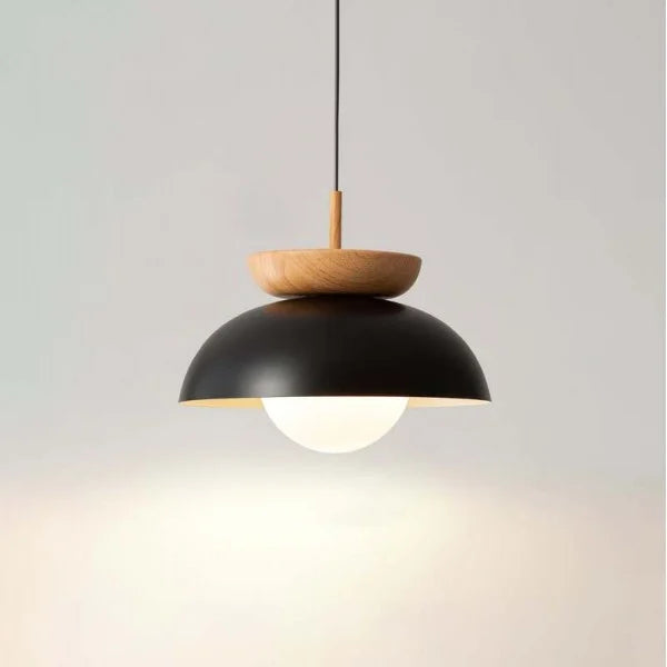 Nyara Half-Wood Nordic Pendant Lamp Semi-Circular And Spherical | Snurv
